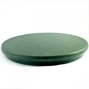 GUNEE GUNEE Marble Chakla, Ring Base Rolling Pin Board Roti Maker (Green, 12x12 Inch) (Green, 11 inch)