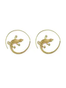Party Hoop Earrings Western Jewellery - Gold and Silver-Plated Brass Round Earrings for Women by Studio One Love