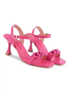 STEPT6 Women's & Girls Stylish Chain Pencil Heel Comfortable & Trendy Party Ladies Summer Fashion Sandals. Pink