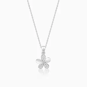 GIVA 925 Silver Flower Pendant With Link Chain| Necklace to Gift Women & Girls | With Certificate of Authenticity and 925 Stamp | 6 Months Warranty