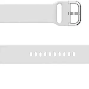 20mm soft silicon buckle strap band for compatible with watch 3 45mm/samsang 20 mm Silicone Watch Strap (White)