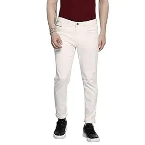 The Indian Garage Co Men Carrot Fit Solid Mid-Rise Stretchable Jeans