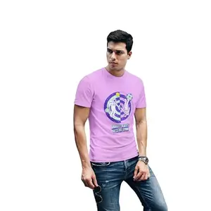 Streetfluencer Regular Fit Men's Bio-Washed T-Shirt – Printed, Pure Cotton, Round Neck, Half Sleeves Purple