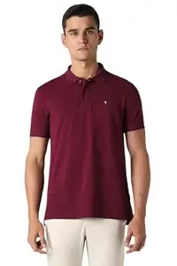 Van Heusen Men's Cotton Solid Regular Fit Collar Polo T-Shirt