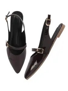 SELFIEE Comfortable Shiny Mules Flats Sandals Light Weight Trendy All Occasion For Women & Girls