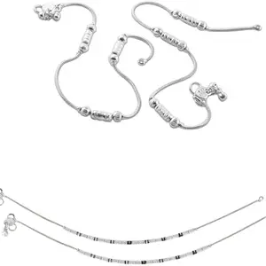 Lila Jewellery Traditional Jewellery For All Occassions Anklets Payal Pair for Women/Girls Alloy Anklet - Bzr_Combo Payal-105 & 121-(1-Pair Each)