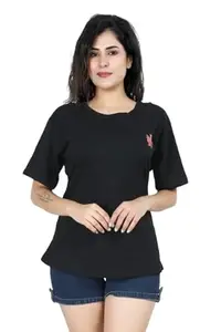 Generic AGL House Women's Cotton Tshirt (Black)(Medium)