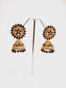 Black Dangle Earrings, Indian Inspired Design (Black)
