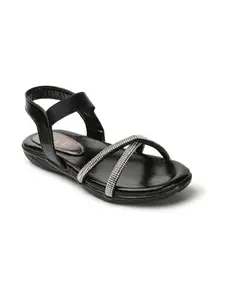 ELLE Slider Sandal, Colour-Black,Size-UK 3