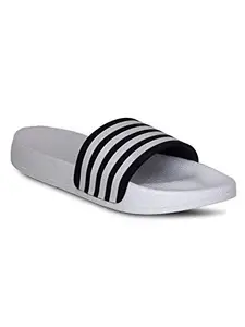 AADI Men's Grey Synthetic Leather Daily Casual Sliders/Flip Flop & Slippers