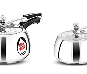 Hawkins Miss Mary Aluminium Inner Lid Handi Pressure Cooker, 3 Litre And 5 Litre, Combo Set, Silver, 3 Liter price in India.