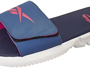 REEBOK Women Textile/Synthetic Rio W slide Swim Slide BATIK BLUE/PROUD PINK UK-7