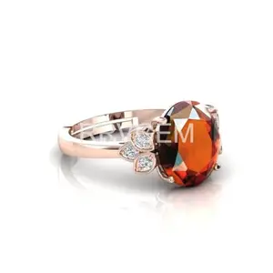 RRVGEM natural onyx ring 8.50 Ratti Handcrafted Finger Ring With Beautifull Stone hessonite ring for Men & Women Jewellery Collectible LAB - CERTIFIED