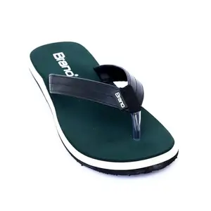 Brano Mens Flipflop | Waterproof | Hawai slipper | Outdoor Slipper (Green, 9)