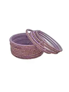 HOUSE OF BANGLEZ Stone Studded Bangles Set for Women Crystal Designer Designer Bangles Set of 12