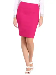 AYVINA Women Knee Length Formal,Office Skirt Pink