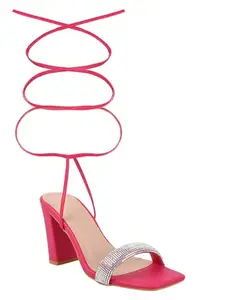 TRYME Alluring and Voguish Block Heel Light Weight Comfortable & Trendy Party Heels for Girls & Women