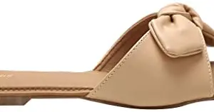 max Women Solid Flat Sandals,IVORY,37