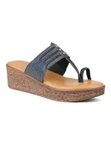 Inc.5 Women Black Wedge Heels