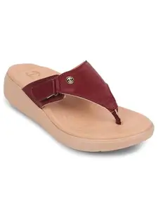 Liberty Healers SOFTER 5W Casual Slipper For Women With EVA Sole | Comfortable and Lightweight | Trendy Design PU Outolse| Durable Soft Insole | Stylish Footwear and Cushioned Footbed (Cherry 39 EU)