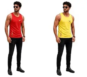 EARTH STAR Men's Cotton Tank Top T-Shirt | Sleeveless Gym Vest | Vest for Man Graphic Logo Print for Workout, Beach, Gym | Workout Sando | Gym Tshirts