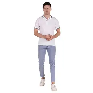 Men's Regular Fit Half Sleeve Matty Polo T-Shirt (Color White) (Medium, White)