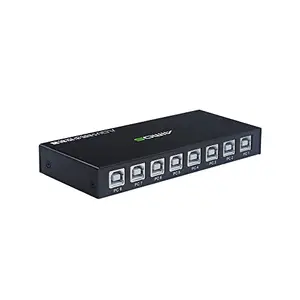 8 Ports USB Synchronizer USB Keyboard Mouse Synchronization Controller KVM Switcher Metal Shell Plug and Play Black pekdi