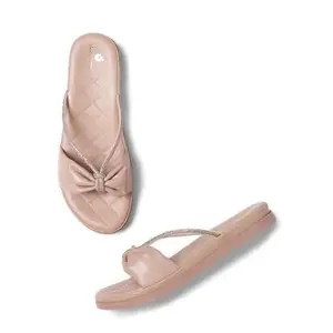 Marc Loire Women's Open Toe Embellished Flats (Nude, 3)