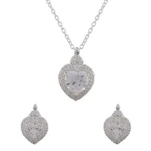 VOYLLA Radiant Heartbeat 925 Sterling Silver Pendant Set| Gift For Women|Women's Gift|For Sister|For Wife