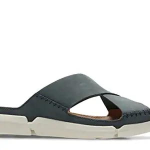 Clarks Men Trisand Cross Dark Grey Leather Sandals-7 UK/India (41 EU) (91261378377070)