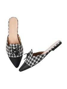 Selfiee Trending Stylish Bellies Soft & Comfortable Back Open Slip On Mules Shoes for Womens and Girls Black