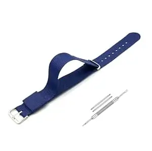 Lineon 18mm, 20mm & 22mm Stainless Steel 304 Buckle & Same Colour loop Nylon Vintage Style NATO Watch Strap ONE WAY NATO Nylon STRAP Imported Quality With Pins and Pin Remover Tool (Include)