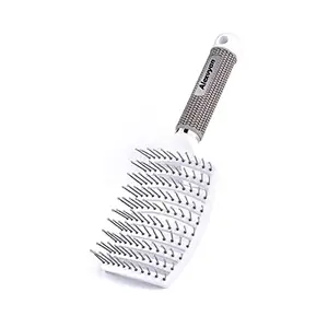 Frackson Hair Scalp Massage Comb Hairbrush Bristle Nylon Women Wet Curly Detangle Hair Brush for Salon Hairdressing Styling Tools (White).