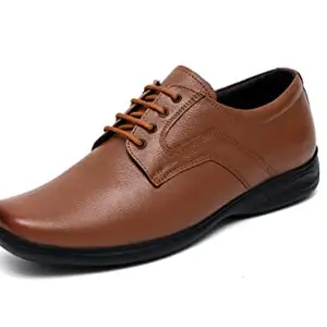 ARAMISH Tan Genuine Leather Derby Formal Shoes for Men - 10 UK