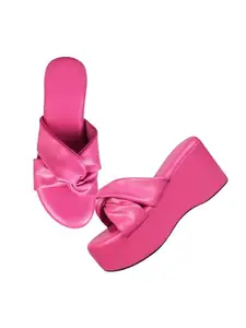 SELFIEE Casual and Classy Platform Heels Chunky Heel Sandals Light Weight Comfortable & Trendy Party Wedges Heels for Girls & Women