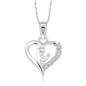 VFJ VIGHNAHARTA FASHION JEWELLERY Vighnaharta valentine day gift valentineday gift for her gift for him gift for women gift for men Love Engraved Crystal Joining Heart Pendants with chain for Girls and women- VFJ1308PR