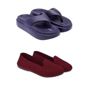 ZENWEAR Extra Soft Classic Casual wear with Ultra Soft Flexibility Technology Heels for Women's/Girl's(6112+2015) Multicolor