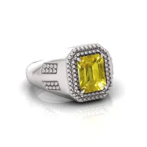 Yellow Sapphire Original Stone Adjustable Ring For Men And Women With Lab Certified A12