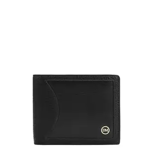 Da Milano RFID Protected Leather Wallet for Men with Card Slot - Black