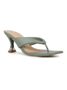 Inc.5 Womens Green Party Wear V Strap Sandals