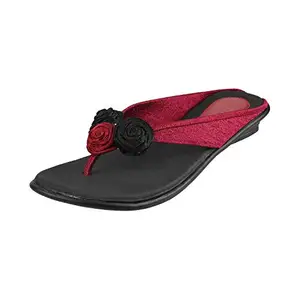 WALKWAY Women's Red Fashion Slippers-6 UK (39 EU) (32-9802)