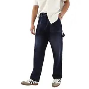 Urbano Fashion Men's Loose Baggy Fit Cargo Carpenter Jeans with 6 Pockets Non-Stretchable