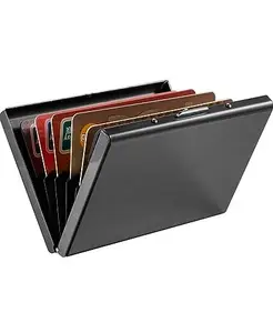 Metal Credit Card Holder Wallet for Men & Women(Shiny Silver) RFID Protected I Superior and Trendy Quality
