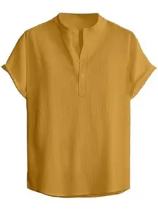 WIZOON Shirt for Man|Textured Cotton|Regular Fit|Half Sleeve| Comfortable Stylish|Men's Short Shirt