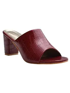 AJANTA Women Red Heel Sandal EL3002