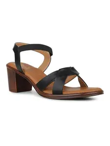 Inc.5 Womens Black Party Wear Solid Square Toe Sandals