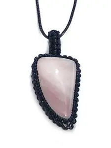 ASTROGHAR Natural Rose Quartz Crystal Thread Cage pendant