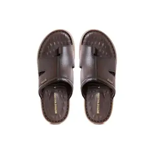 Khadim's British Walkers Brown Leather Slip On Sandal for Men (9361314)