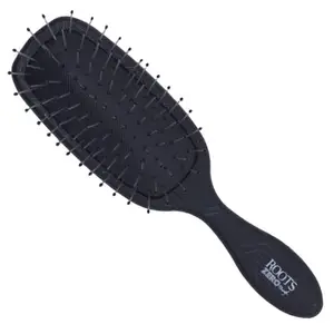ROOTS Zero Tangle Black Paddle Hair Brush | Soft yet Firm Bristles | Damage-Free Detangling on Sensitive/Wet/Dry Hair | For Men & Women | Length - 6 Inch, Model No - RZTX-NR