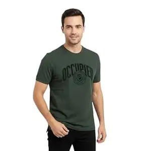 OCCUPIED CLOTHING CO. Occupied Men’s Solid Regular Fit Premium Breathable Cotton, All Day Comfort Half Sleeve Crew Neck Tshirt